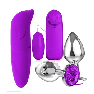 Vibradores Femininos Ponto G Golfinho + Bullet + Plug Anal Sex Shop (1)