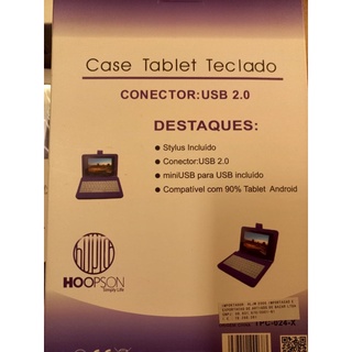 Capa Case com teclado para tablet ate 8 polegadas cabo USB + cabo OTG grátis (7)