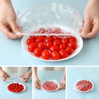 Novo 50/100 pçs reutilizáveis sacos de plástico alimentos capa elástica estiramento ajustável tigela tampas universal envoltório da cozinha selo fresco mantendo tampas