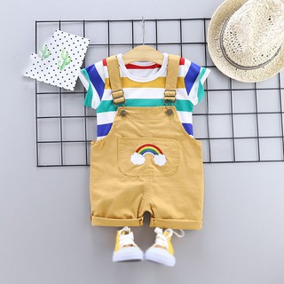 2pcs/set Summer Baby Boys Clothes Set Cartoon Toddler Baby Infant Girls T-shirt+Bib Pants Kids Clothing Sets (4)
