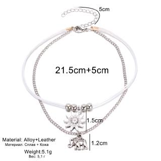 Fashion Vintage Star Elephant Anklets Bracelet For Women Boho Pendent Double Layer Anklet Bohemian Foot Jewelry Gift (2)