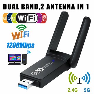 1200mbps Wireless Long Range Dual Band 5ghz Usb 3.0 Adaptador Wi @ - @ Fi Antenas