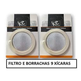 Oferta Kit 2 Filtros 6 Borrachas Cafeteira Italiana 9 Xícara