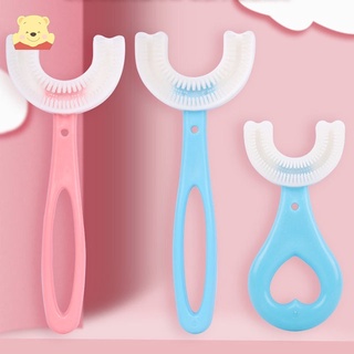 Escova De Dentes Em Formato De U Para Crianças 2-12 Anos Para Limpeza Dos Dentes / Boca De Silicone Flexível (9)
