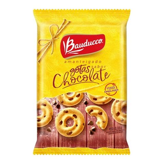 Biscoito Bauducco amanteigado sabor gotas de chocolate 11,8g caixa com 25 unidades
