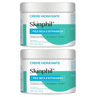 Kit com 2 Creme Hidratante Skinphil pele seca e extrasseca Cimed 450g ®