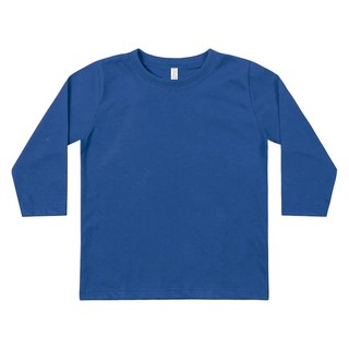 Camisa Básica infantil Menino e Menina Unisex Preta Branca Cinza Azul Vermelha Camiseta Manga Longa 100% algodão - Tamanhos : 1, 2, 3, 4, 6, 8, 10, 12, 14, 16 (8)