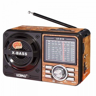 Rádio Recarregável AM/FM/USB/SD LE-616 - ENVIO HOJE