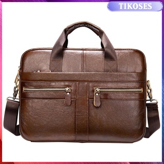 Mens Business Leather Briefcase Handbag Laptop Shoulder Messenger Bag Work