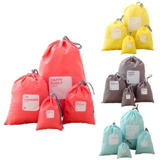 Tarp nylon drawstring bag to store 4 pieces/set