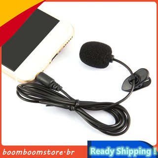 Microfone de Lapela Portátil 3,5mm com Grampo para PC / Notebook
