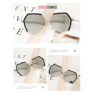 Óculos de Sol Poligonal com Lente Preta/Prata/Rosa/Verde Unissex / Óculos Escuros para Dirigir Fashion (7)