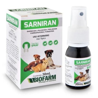 Sarniran Remedio Anti Sarna Spray Pulga Carrapato Cão Gato E Coelho