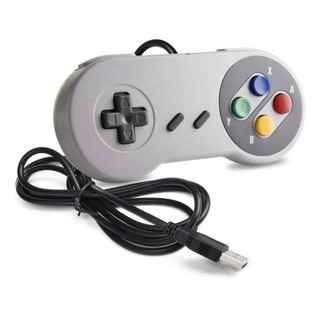 Controle Super Nintendo Snes Joystick Usb Jogos Emulador Pc cor cinza+NF (1)