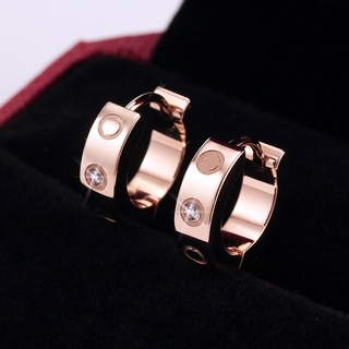Cartier Juste Un Brincos De Tarraxa Rosa Dourada Com Diamantes / Pregos De Abertura / Brincos