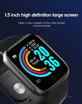 HOT D20 Y68 Relógio inteligente Relógios compatíveis com Bluetooth Homens mulher à prova d'água IP67 rastreador de fitness esportivo Pulseira Monitor de freqüência cardíaca iPhone Android (6)