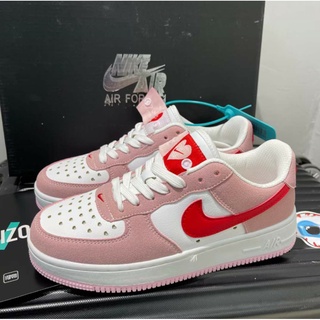Ready Stock Air Force 1 Valentine's Day Pink Love Popcorn Shoes Ins Lovers Kasut Perempuan Sneakers