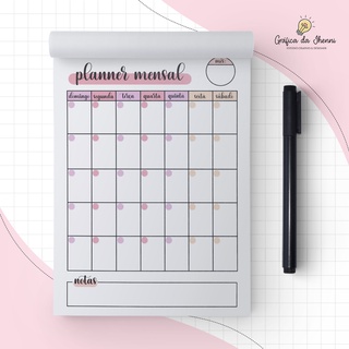 Planner Mensal Color Não Datado | planejamento | bloco mensal