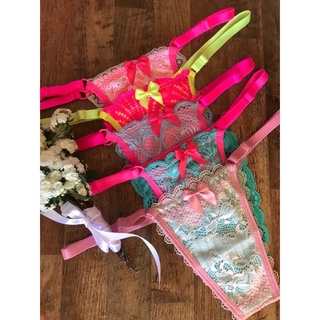 Kit lingerie 10 calcinhas Neon atacado Sexy Bicolor com regulagem (4)