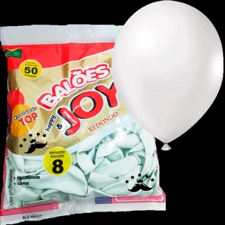 50 Balões Bexigas de Festa Branco Nº8 - Decoração Aniversário