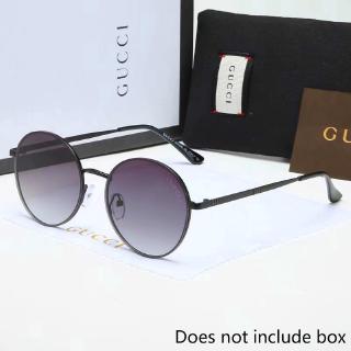 Gucci óculos de sol polarizados unissex, óculos estilo retrô proteção uv400 formato redondo de lentes 1836