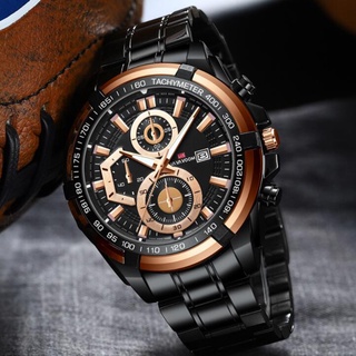 Men's stainless steel chain band watches luminous sports watches