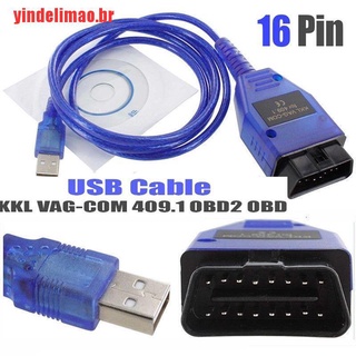 [Cabo USB KKL VAG-COM 409.1 Scanner De Diagnóstico OBD2 OBD VCDS (1)
