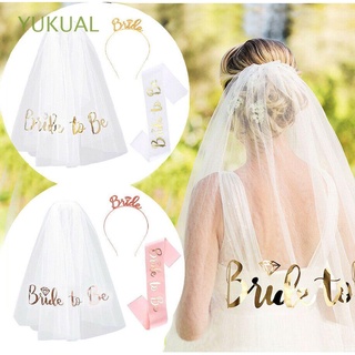 YUKUAL Decorated Set Bachelorette Party Girl Wedding Hairband Bridal Veil BRIDE TO BE (1)