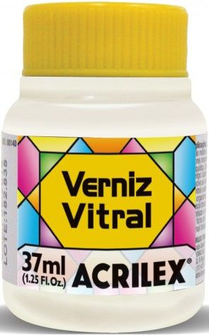 Verniz Vitral Acrilex - 37ml - Acabamento Transparente e Brilhante para vidro, cerâmica, porcelana e faiança (3)
