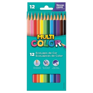12 Lápis de Cor Multicolor Promoção Material Escolar
