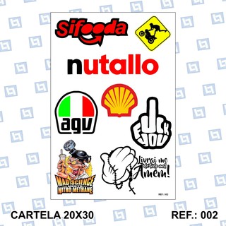 CARTELA DE ADESIVO AUTOMOTIVO / AGV / NUTALLO / SHELL - REF.: 002