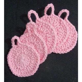 Ecopads em crochê rosa bebê
