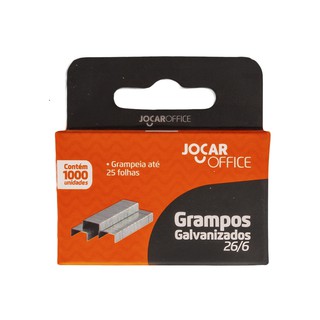 Grampo Galvanizados JOCAR OFFICE Caixa c/ 1000 Grampos 26/6 (2)