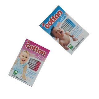 Hastes Flexíveis Cotton Line Cotonete Baby Azul | Rosa 75 Unidades (1)