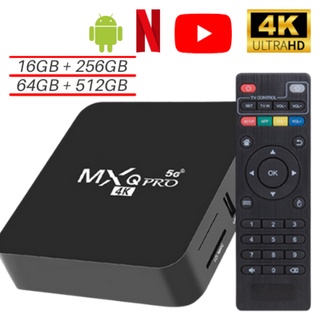 Tv Box Mxq Pro Smart 4k Pro 16gb Ram + 256gb e 64gb + 512gb Com Controle Wifi Android 10.1
