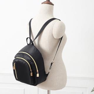 Black Nylon Cloth Fashion Women's Backpack Small mini Backpack L*W*H:27*24*12cm (1)