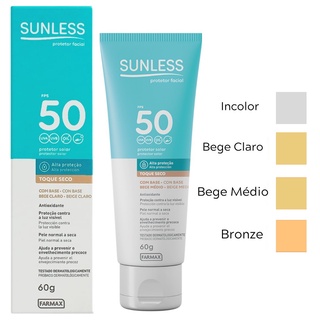 Protetor Solar Facial FPS 50 Toque Seco Alta Proteção Anti Envelhecimento 60g Sunless (ORIGINAL) (1)