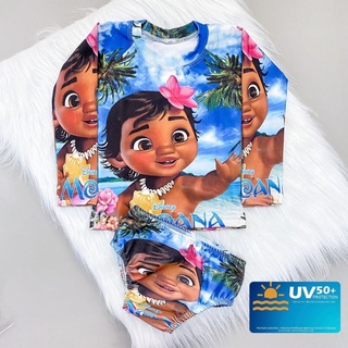 Biquini infantil Moana proteção solar + sunga camisa UV50+