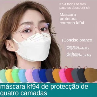 (Em estoque) Kit 10 cores Máscara 3d Máscara Protecção de quatro camadas Kf94 Máscara N95 Respirador Proteção Pff2