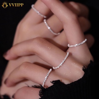 Anel Feminino Brilhante De Prata | Korean Shining Silver Ring Fashion Finger Rings Women Jewelry Accessories