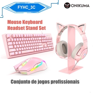 Onikuma K9 Conjunto De Teclado Rosa Com Fio Para Teclado De Pc Gamer G25 Cw905 Mouse Suporte Combos