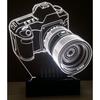 Luminária Led 3D Câmera Abajur Led 3d RGB - Fotografia