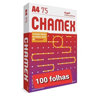 Papel A4 Sulfite Chamex 100 Folhas Office 210x297 75g