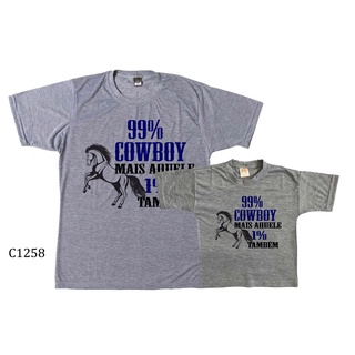 Kit 2 Camisetas Pai e Filho Familia Cowboys Country C1258