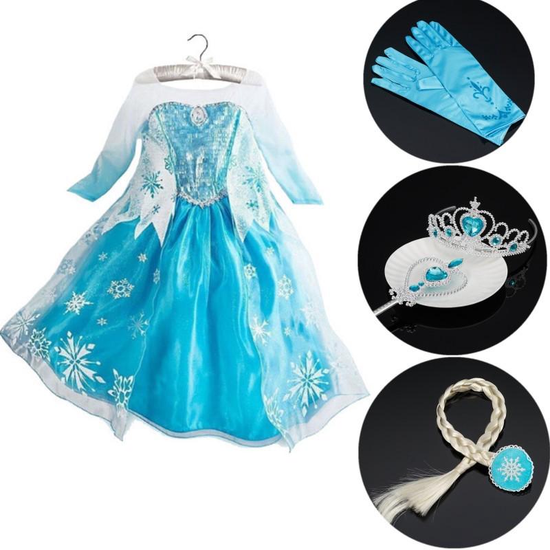 Vestido De Princesa Elsa Frozen Para Meninas/Festa De Neve/Rainha (1)
