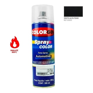 Tinta Spray Automotiva Colorgin Preto Fosco Alta Temperatura