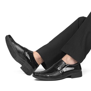 Sapato Social Masculino Bico Quadrado Confortável Casual Lançamento 1041 Preto
