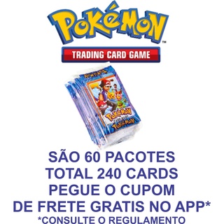 60 PACOTINHO DE CARDS/CARTINHA POKEMON - 240 UNIDADES TOTAL