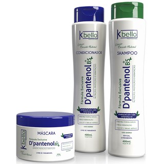 Kit Capilar D'Pantenol Cabelo Kbello Com 1 Máscara Hidratante 1 Shampoo 1 Condicionador - 3 Produtos
