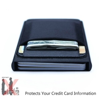 Metal Slim Carbon Fiber Credit Card Holder RFID Blocking Wallet Money Clip Purse
